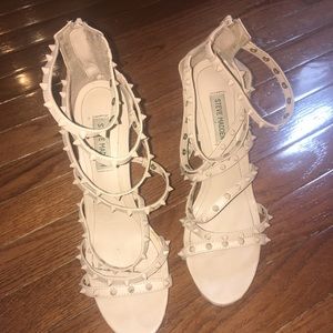Nude studded heels